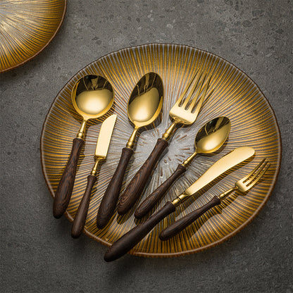 Golden Wenge Wooden Handled Stainless Steel Cutlery