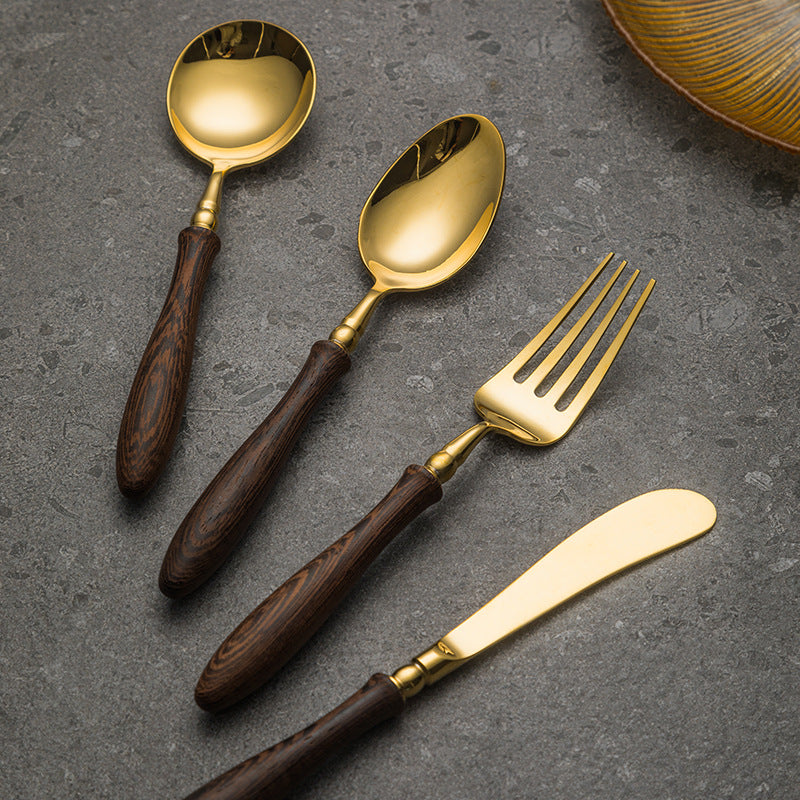 Golden Wenge Wooden Handled Stainless Steel Cutlery