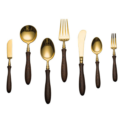 Golden Wenge Wooden Handled Stainless Steel Cutlery