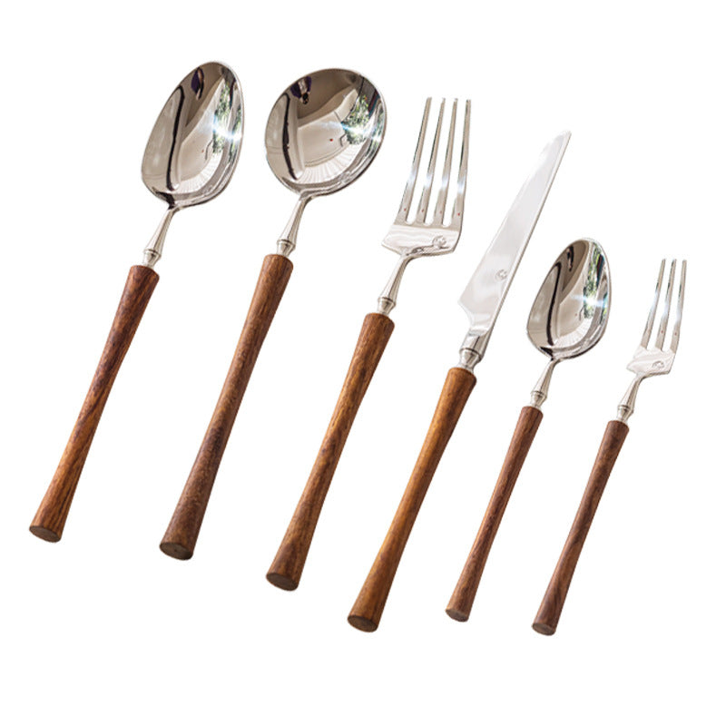 Rosewood Handled Golden Stainless Steel Cutlery Restaurant & Hotel Tableware Sets