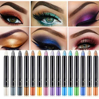 15 Color Highlighter Eyeshadow Pencil Slight Glitter Waterproof  Eye Shadow Eyeliner Pen