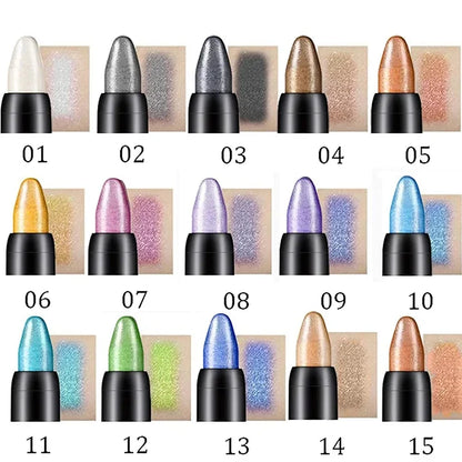 15 Color Highlighter Eyeshadow Pencil Slight Glitter Waterproof  Eye Shadow Eyeliner Pen