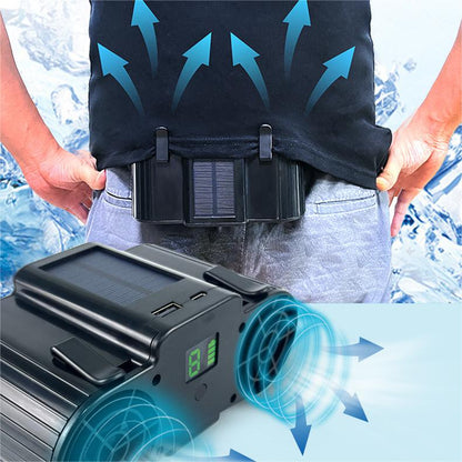 2024 Upgraded Waist Fan - 3 In 1 Portable Waist Clip Fan & Belt Shirt Fans, 4 Speeds With Lanyard, for Outdoor Works, Farm, Hiking, Camping, Travel