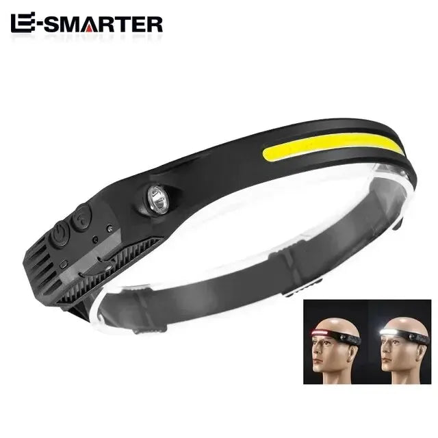 LED Headlamp Sensor Headlight With Built-in Battery Head Flashlight USB Rechargeable Work Light Head Lamp Super Bright Torch